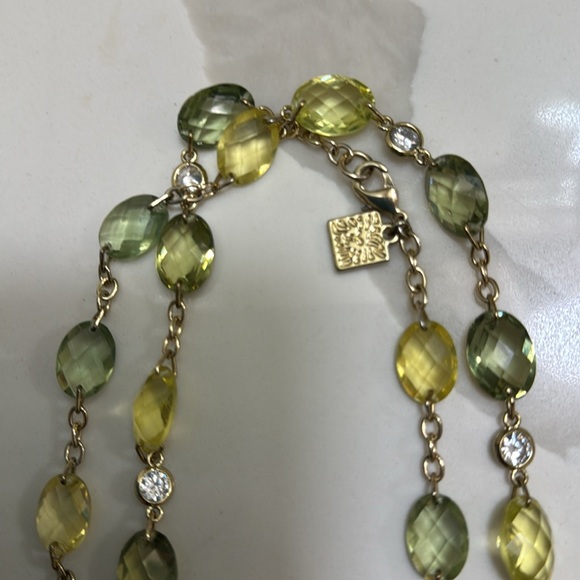 Anne Klein Gold multi stoned 20in necklace - Picture 3 of 4
